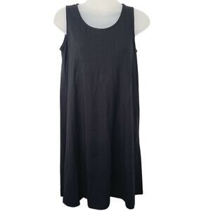 J. Jill Wearever Dress Black Sleeveless Shift XS Petite Stretch Jersey Knit Tank